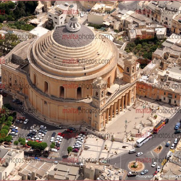 Mosta Parish Church Square Aerial Square Rotunda Religious Religion ...