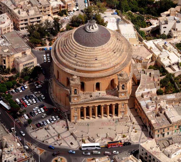 Mosta Parish Church Square Aerial Square Rotunda Religious Religion